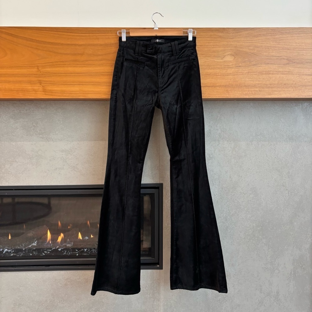 7 For All Mankind Black Velvet‎ 4 Pocket Pants, Size 25